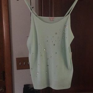 NWT Juicy Couture Juniors Bling Mint Tank Top L